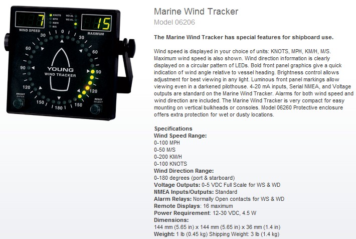 高性能船用風(fēng)速風(fēng)向儀監(jiān)視器套裝(圖2)