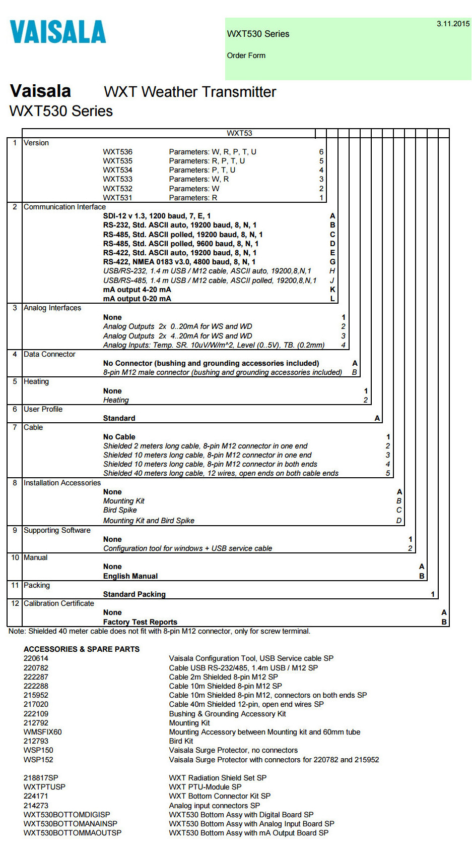 芬蘭維薩拉原裝進口Vaisala WXT530/WXT531/WXT532/WXT533/WXT534/WXT535/WXT536六要素自動氣象站(圖1)