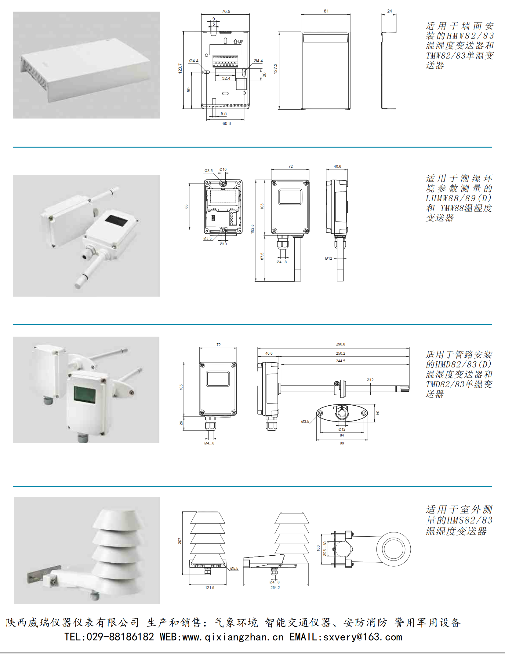 HMDW80系列樓宇自動化應(yīng)用系列溫濕度變送器(圖2)