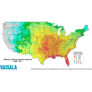國家雷電探測網(wǎng)絡 NLDN 最科學準確的雷電信息系統(tǒng)，監(jiān)測整個美國大陸的所有雷電活動。